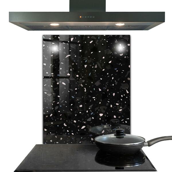 Kitchen splashback Black marble terrazzo terazzo