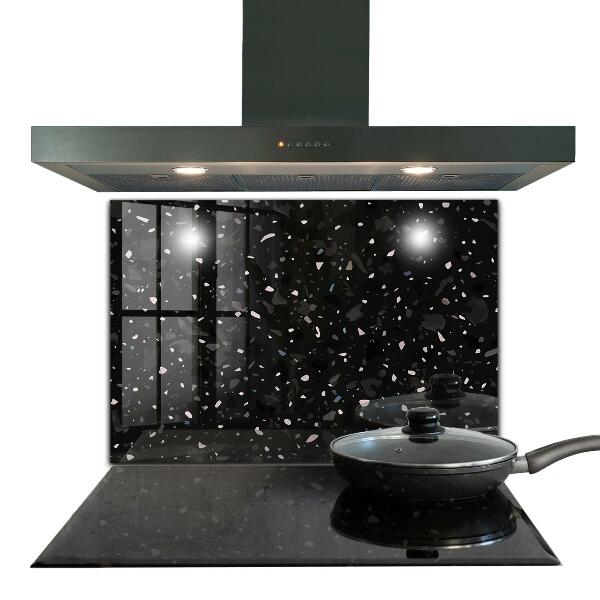 Kitchen splashback Black marble terrazzo terazzo