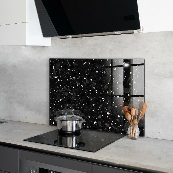 Kitchen splashback Black marble terrazzo terazzo
