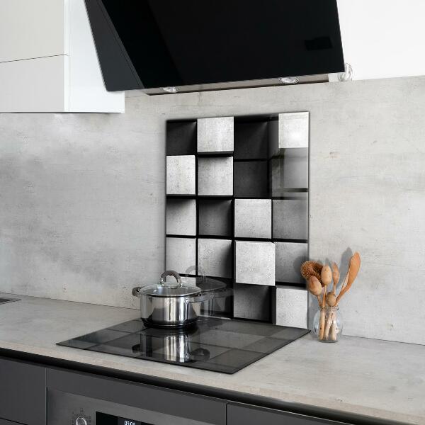 Cooker splashback Monochrome cubes