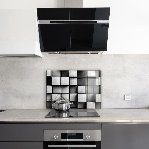 Cooker splashback Monochrome cubes