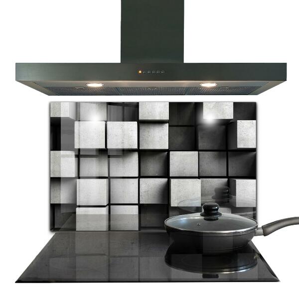 Cooker splashback Monochrome cubes