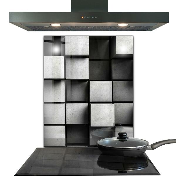 Cooker splashback Monochrome cubes