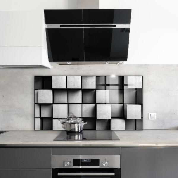 Cooker splashback Monochrome cubes