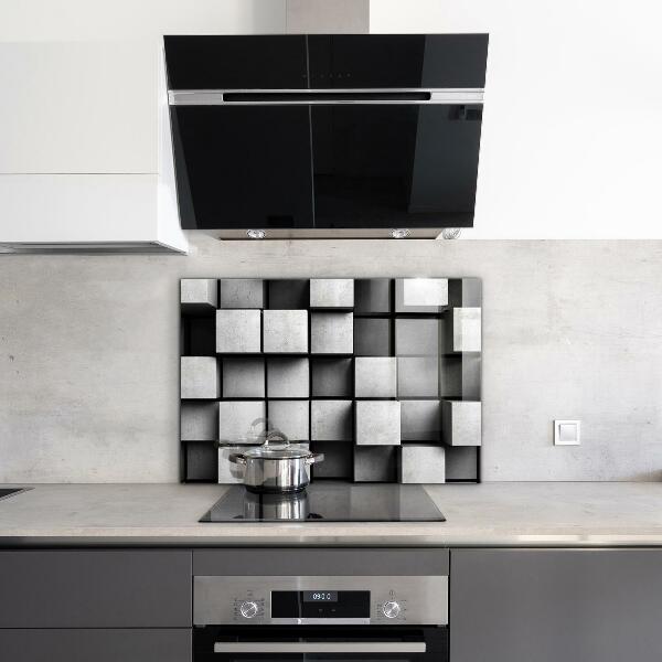Cooker splashback Monochrome cubes
