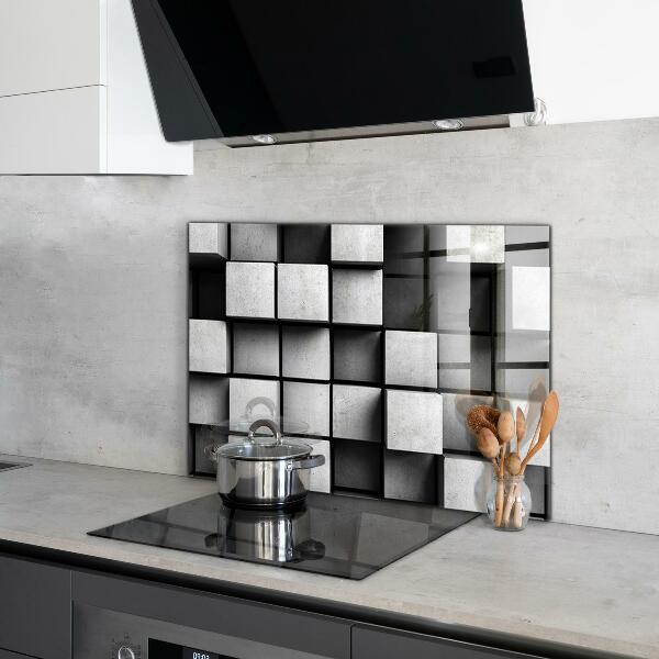 Cooker splashback Monochrome cubes