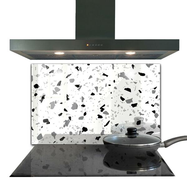 Glass splashback Monochrome terrazzo