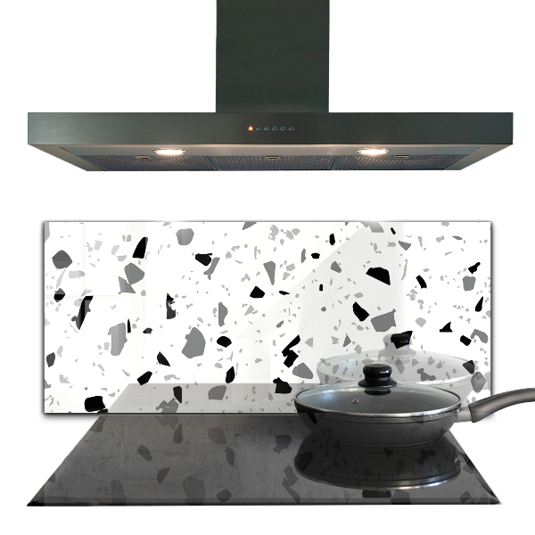Glass splashback Monochrome terrazzo