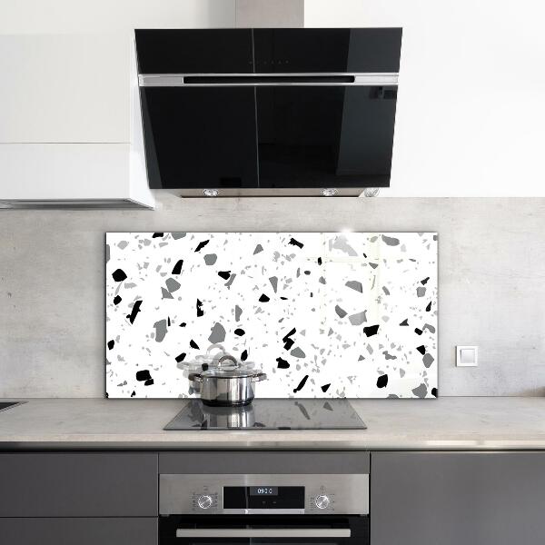 Glass splashback Monochrome terrazzo