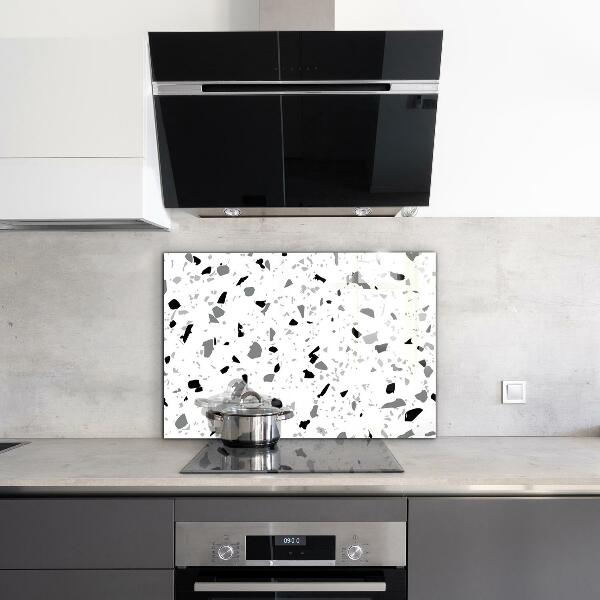 Glass splashback Monochrome terrazzo