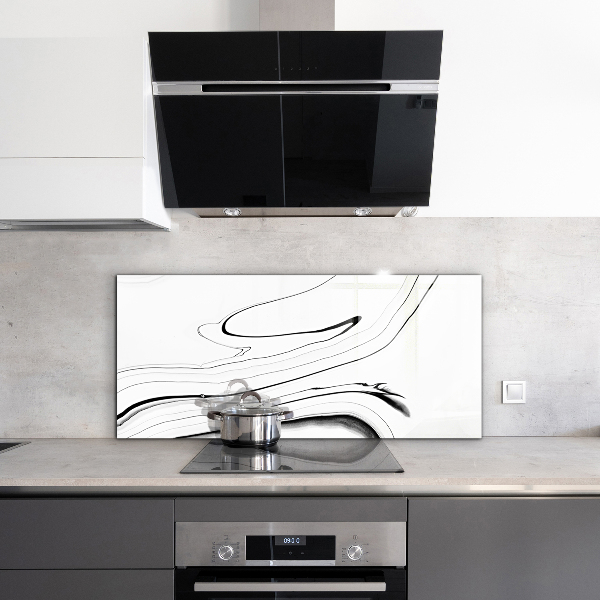 Cooker splashback White marble structure