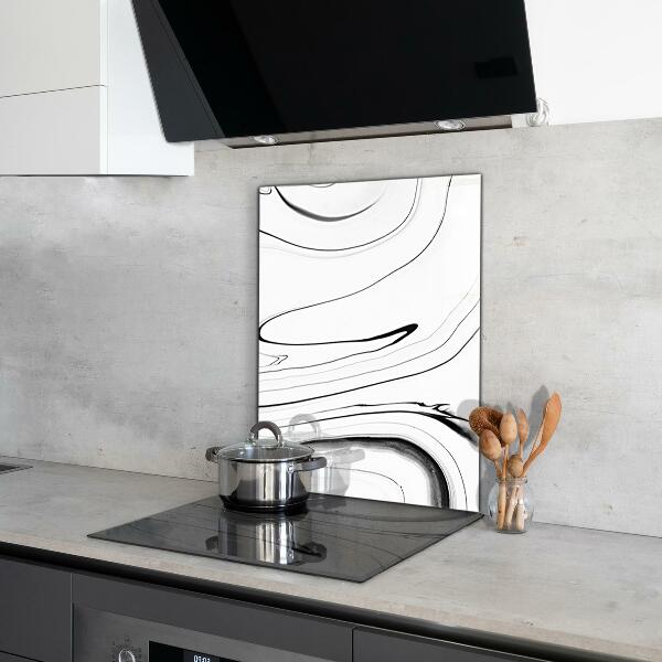 Cooker splashback White marble structure