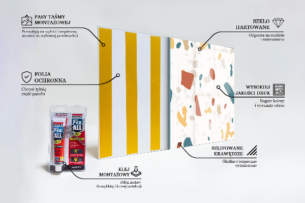 Glass splashback Terrazzo stone