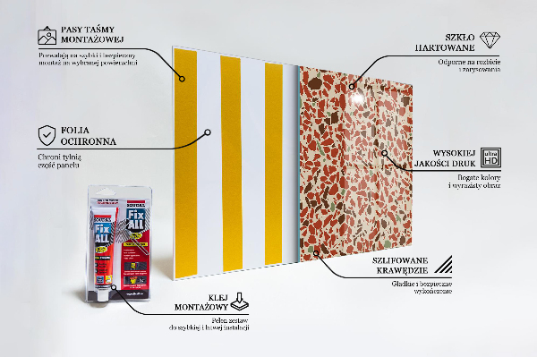 Glass splashback Terrazzo stone structure