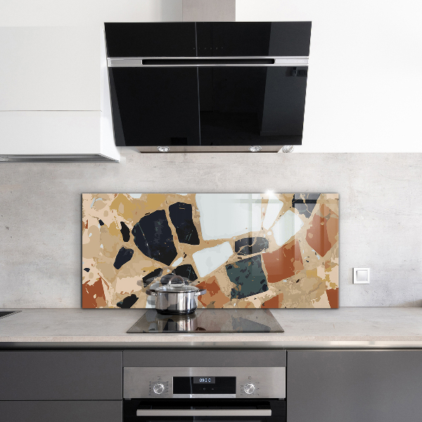 Glass splashback Terrazzo natural stone