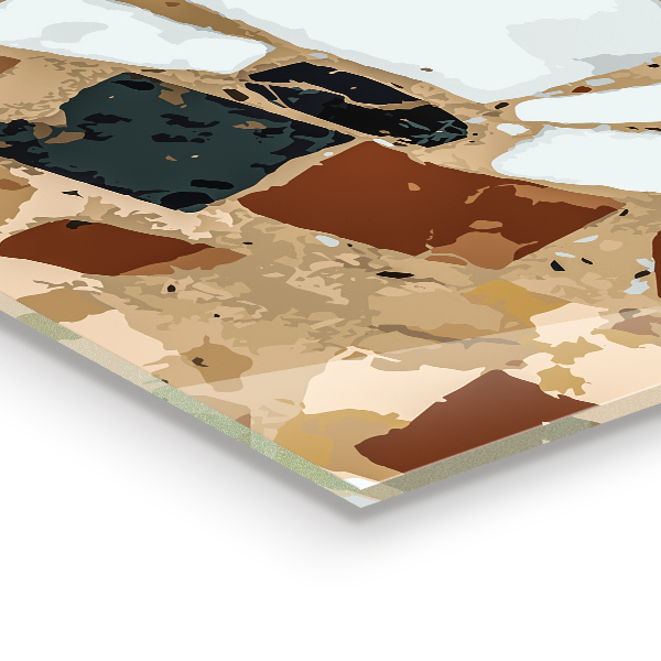 Glass splashback Terrazzo natural stone