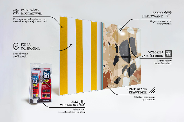 Glass splashback Terrazzo natural stone