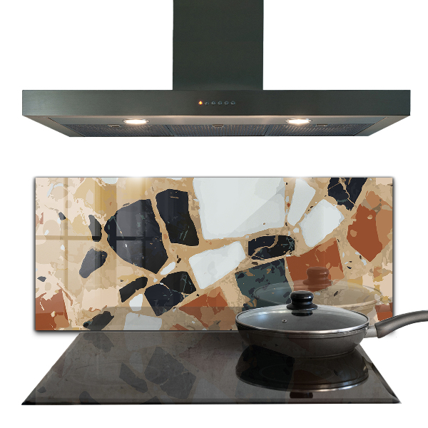Glass splashback Terrazzo natural stone