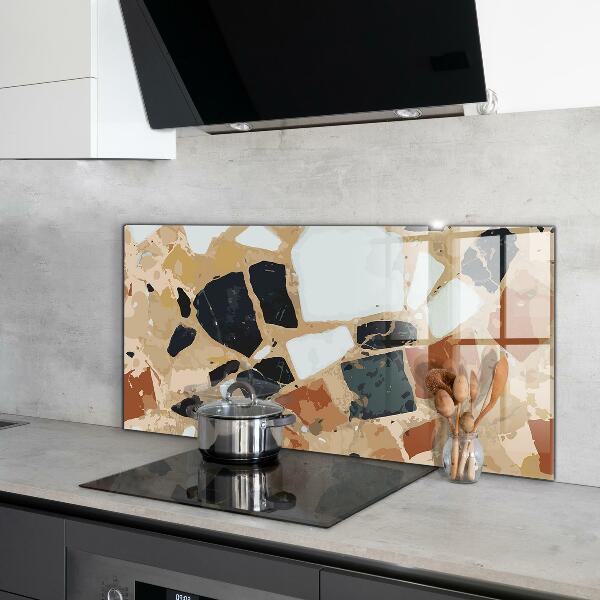 Glass splashback Terrazzo natural stone