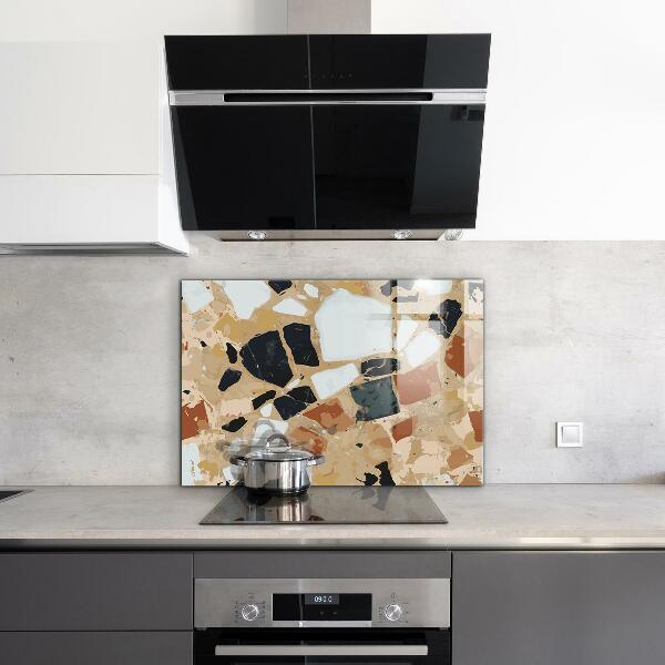 Glass splashback Terrazzo natural stone
