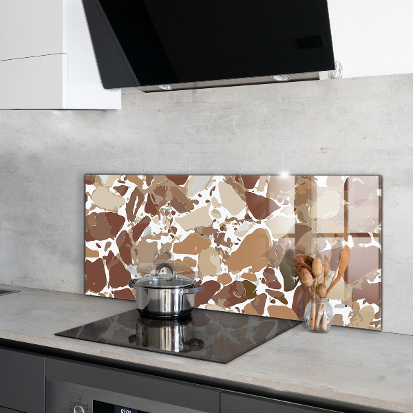 Glass splashback Terrazzo natural stone