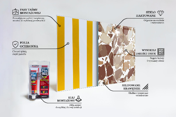 Glass splashback Terrazzo natural stone