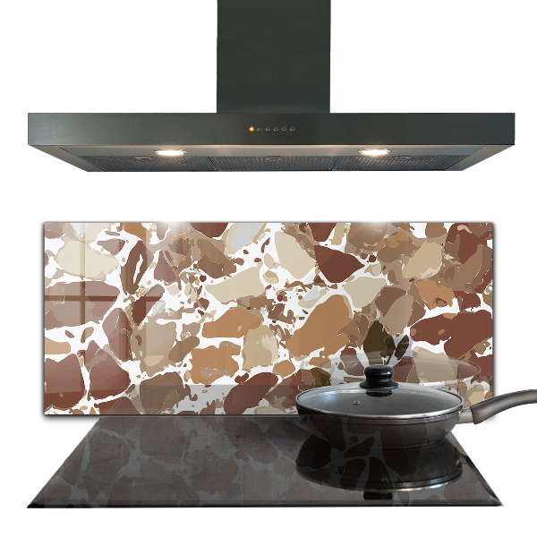Glass splashback Terrazzo natural stone