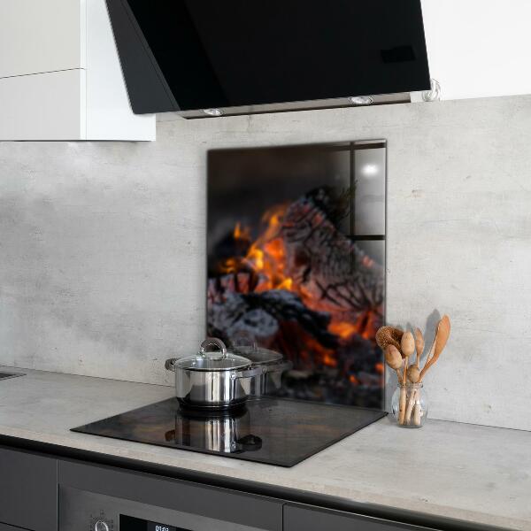 Oven splashback Burning bonfire fire