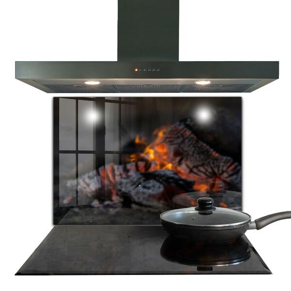 Oven splashback Burning bonfire fire