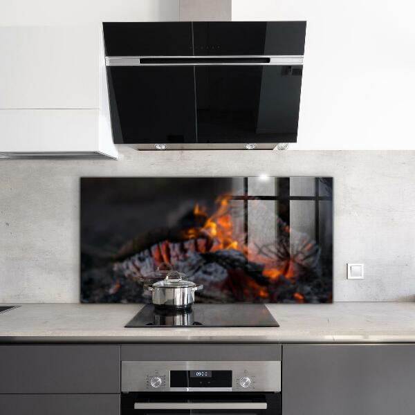 Oven splashback Burning bonfire fire