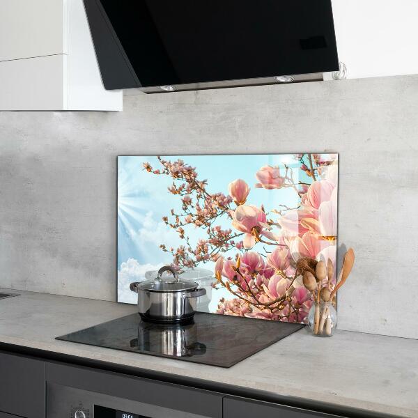 Kitchen splashback Blooming magnolia
