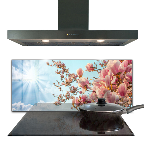 Kitchen splashback Blooming magnolia