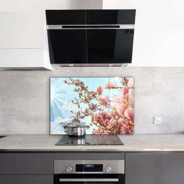 Kitchen splashback Blooming magnolia
