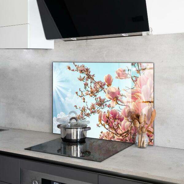Kitchen splashback Blooming magnolia