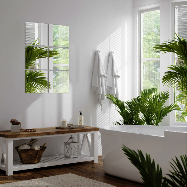 Mirror tiles for wall 6 pcs 8x8 in (6 pcs 20x20 cm)