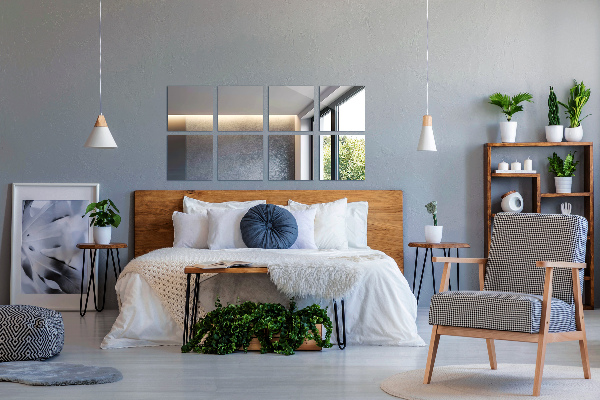 Mirror tiles for wall 6 pcs 8x8 in (6 pcs 20x20 cm)