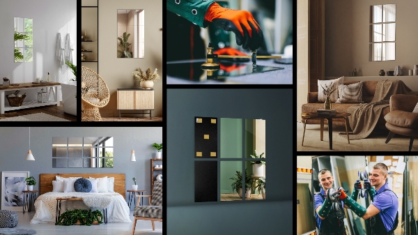 Rectangle mirror tiles 6 pcs 12x8 in (6 pcs 30x20 cm)