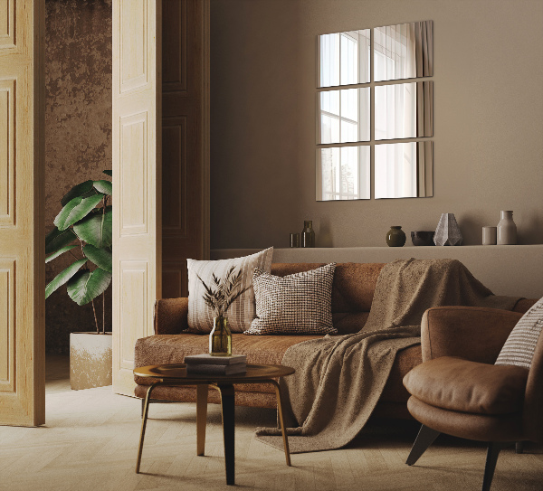 Tiled wall mirror 6 pcs 12x12 in (6 pcs 30x30 cm)