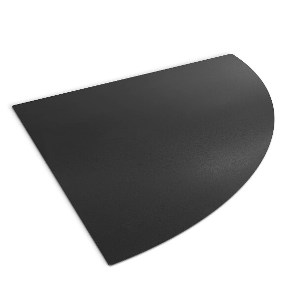 Quarter-circle black steel fireplace hearth pad 39x39 in (100x100 cm)
