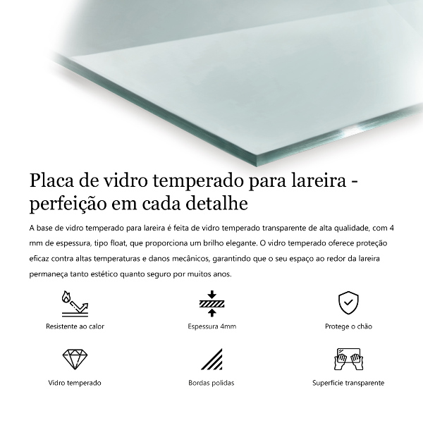 Glass hearth 16 in (40 cm)