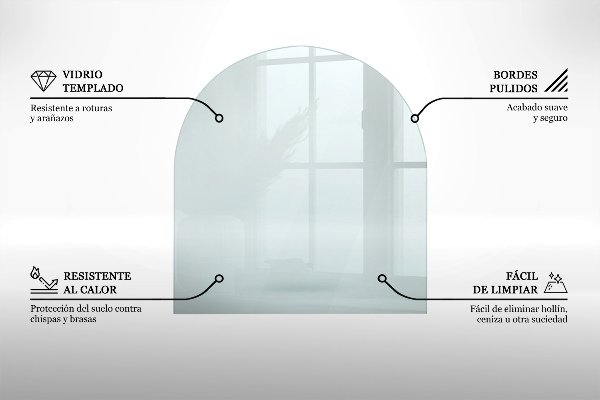 Glass hearth 39x39 in (100x100 cm)