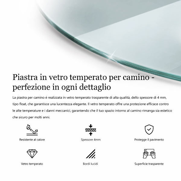 Glass hearth 32x28 in (80x70 cm)