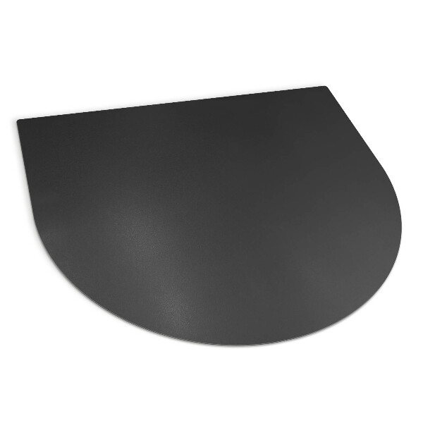 Semi-circular black steel fireplace hearth pad 39x39 in (100x100 cm)