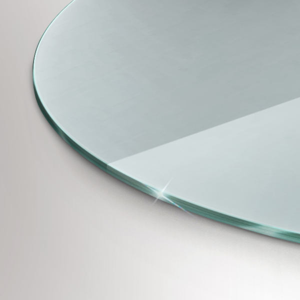 Corner glass hearth fi39 in (100 cm)