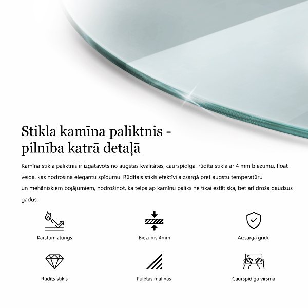 Corner glass hearth fi39 in (100 cm)