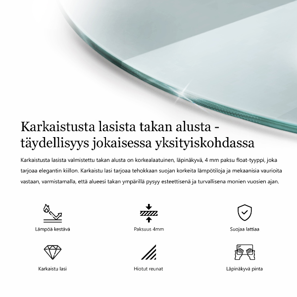 Corner glass hearth fi39 in (100 cm)