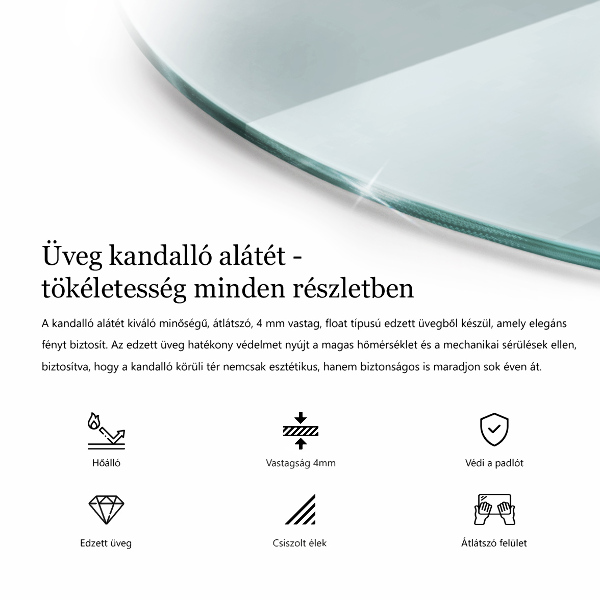 Corner glass hearth fi31 in (80 cm)