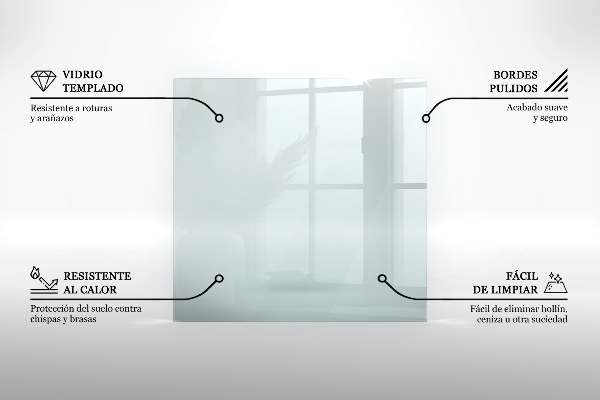 Glass hearth 39x20 in (100x50 cm)
