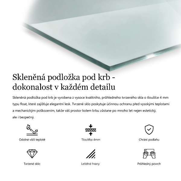 Glass hearth 39x20 in (100x50 cm)