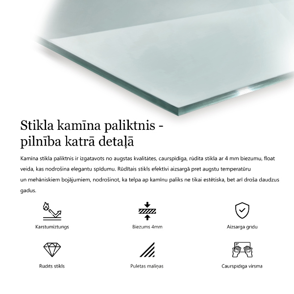 Glass wood burner hearth 39x28 in (100x70 cm)